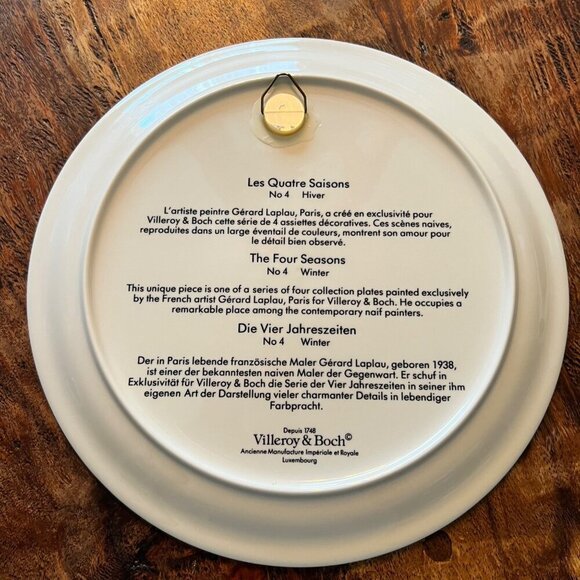 Villeroy & Boch Les Quatre Saisons Winter Plate By Gerard Laplau 10.5" Porcelain - Picture 7 of 8